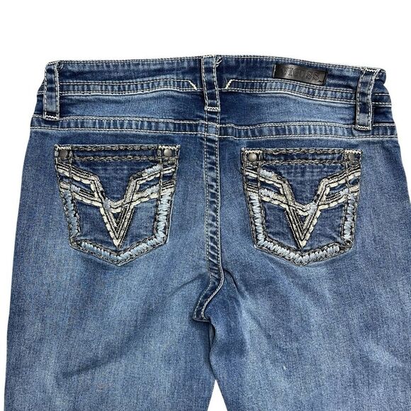 Vigoss Slim Boot Cut Jeans with Vintage Distressing - Picture 5 of 9